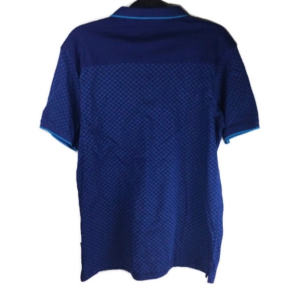 NWT Proline Mercerised Cotton Blue & Turquoise Grid Design Polo Shirt Size XL - Picture 2 of 12